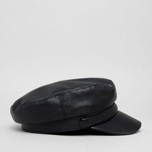 Faux leather baker boy